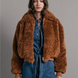 Rag and bone Nikki fur bomber jacket small $575
